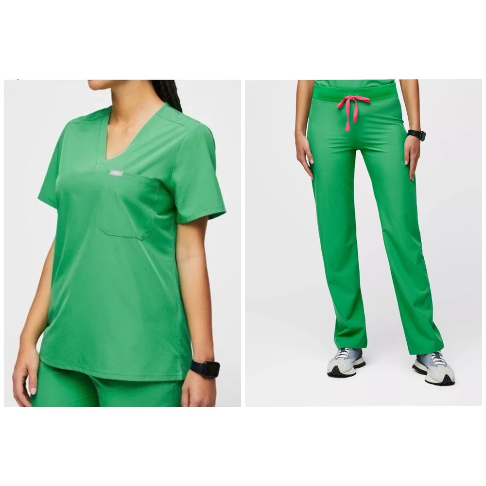 COPY - FIGS Scrub Set - limited edition safety green xs/xxs top, xxsp bottoms